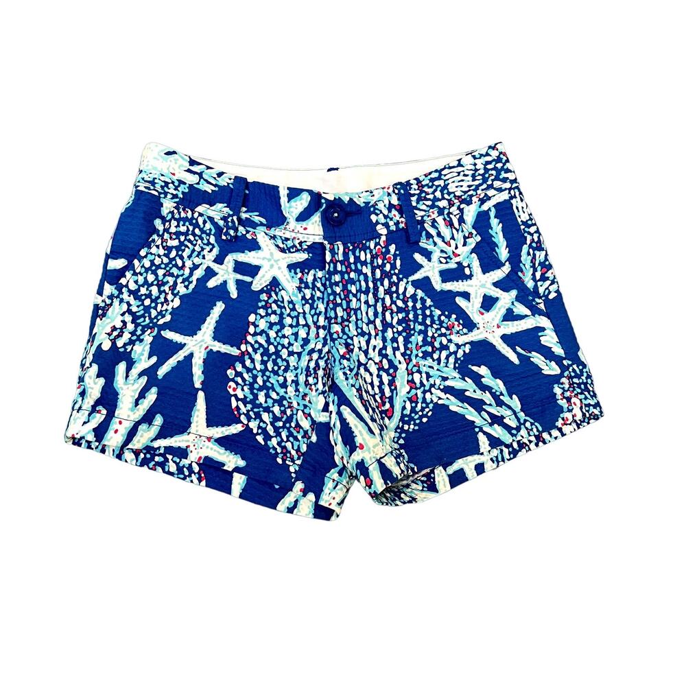 Lilly Pulitzer Brewster Blue Good Reef Starfish Callahan Short Size 4